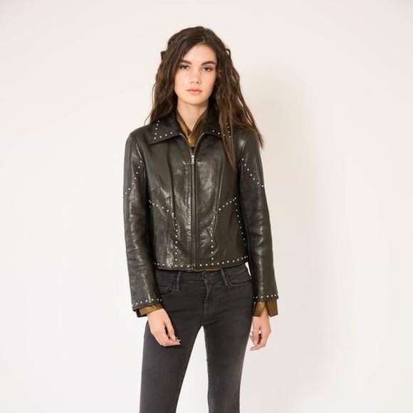 Frame Denim Jackets & Blazers - FRAME Studded Leather Jacket – S